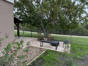 Szentendrei Öregvíz Vendégház napozó sütögetővel.